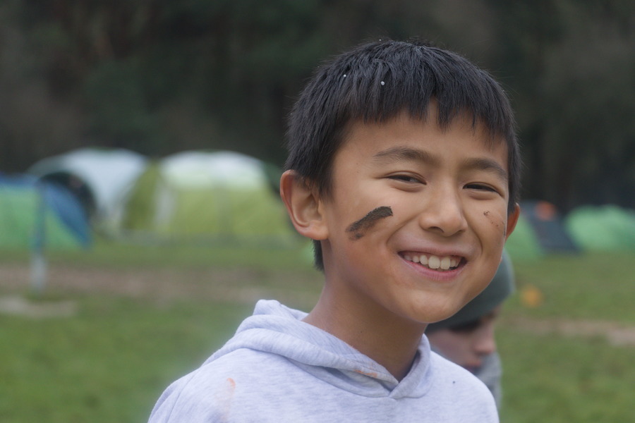 Happy scout on camp